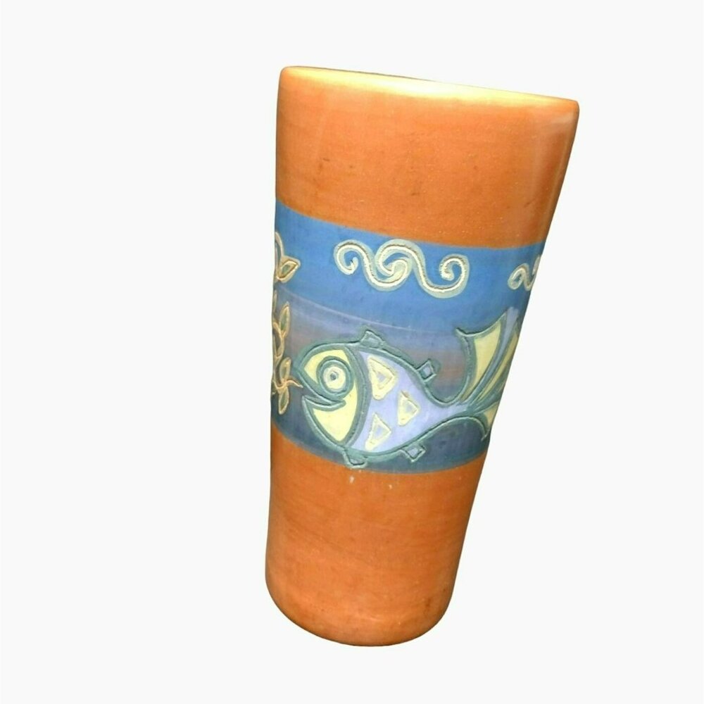 Vintage Seminario Pottery Vase Handcrafted Peruvian Urubamba Cusco Clay Art
